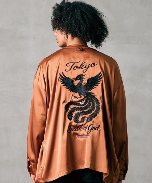 VIRGOwearworks（ヴァルゴウェアワークス）の「PHOENIX SHADOW SHIRTS JKT（ノーカラージャケット・メンズ・ブラック/ネイビー/オレンジ系その他・2/3/4）」の5枚目の写真