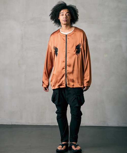 VIRGOwearworks(ヴァルゴウェアワークス)の「PHOENIX SHADOW SHIRTS JKT(ノーカラージャケット・メンズ・ブラック/ネイビー/オレンジ系その他・2/3/4)」の19枚目の写真