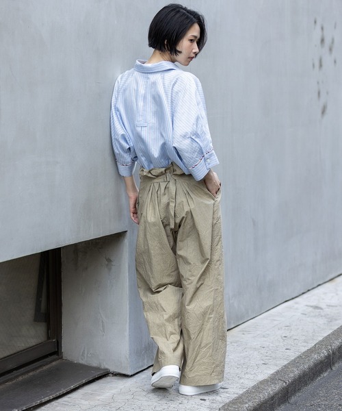 Munich（ミューニック）の「【Turkey】 ストライプハーフスリーブシャツ（シャツ/ブラウス・レディース・グリーン/ネイビー/レッド/サックスブルー・FREE）」の15枚目の写真