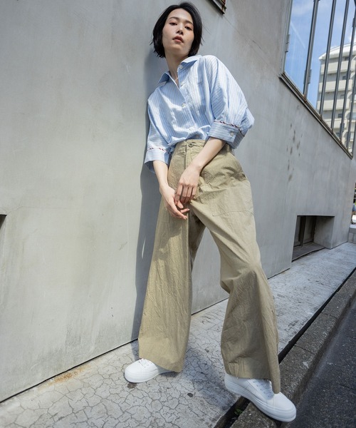 Munich（ミューニック）の「【Turkey】 ストライプハーフスリーブシャツ（シャツ/ブラウス・レディース・グリーン/ネイビー/レッド/サックスブルー・FREE）」の18枚目の写真