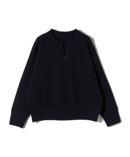 SHIPS Colors(シップス カラーズ)の「SHIPS Colors:〈手洗い可能〉フロント ジップ ニット(ニット/セーター・レディース・オフホワイト/ネイビー/キャメル/グレー・ONE SIZE)」の8枚目の写真
