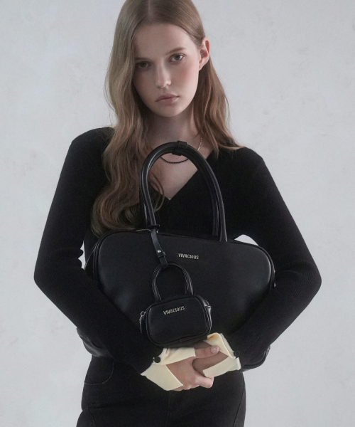 Vivacious（ビバシャス）の「Scarlett Square Bag - 5COL（トートバッグ・レディース・ブラック/ピンク/ブラウン/クリアブラック/アイボリー・FREE）」の9枚目の写真