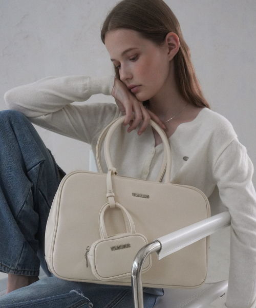 Vivacious（ビバシャス）の「Scarlett Square Bag - 5COL（トートバッグ・レディース・ブラック/ピンク/ブラウン/クリアブラック/アイボリー・FREE）」の10枚目の写真