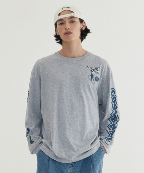 COVERNAT(カバーナット)の「マルチグラフィックロングスリーブ メランジェグレー(Tシャツ/カットソー・メンズ・その他・LARGE/X-LARGE/MEDIUM/SMALL)」の1枚目の写真