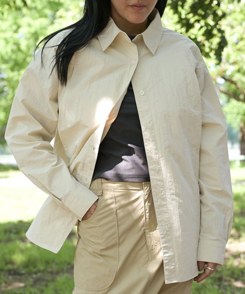 S'more（スモア）の「ポケットインポケットシャツ（シャツ/ブラウス・レディース・ベージュ/ホワイト・SMALL/MEDIUM/LARGE/X-LARGE）」の3枚目の写真