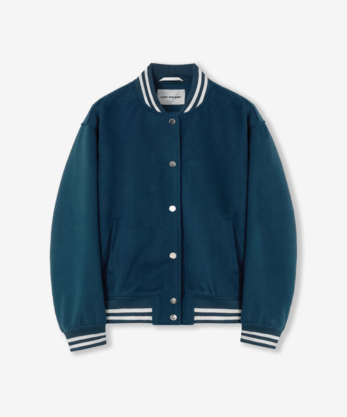 LADY VOLUME(レディーボリューム)の「60102 BOXY FIT WOOL VARSITY JUMPER_BLUE(スタジャン・レディース・その他・FREE)」の2枚目の写真
