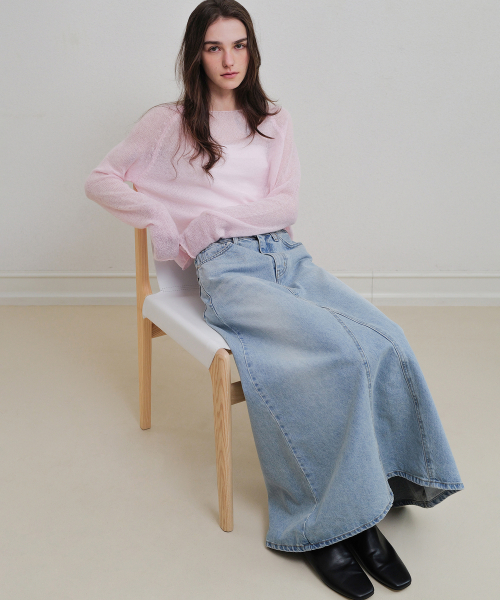 ANDNEEDS(アンドニーズ)の「A line denim skirt (blue)(スカート・レディース・その他・MEDIUM/SMALL)」の4枚目の写真