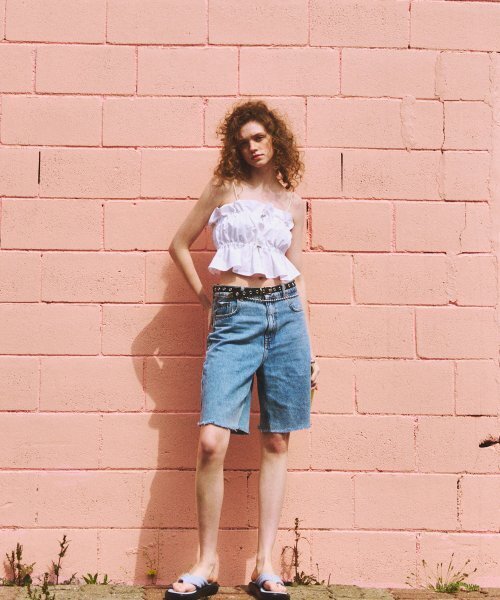 ETMON(エトモン)の「Shirring Stopper Sleeveless Blouse, White(シャツ/ブラウス・レディース・その他・FREE)」の3枚目の写真
