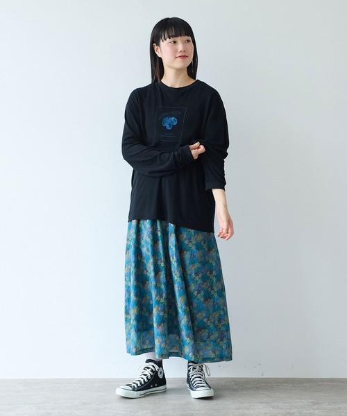 bulle de savon（ビュルデサボン）の「びわプリント GVロンＴ（Tシャツ/カットソー・レディース・ブラック/ホワイト・FREE）」の15枚目の写真