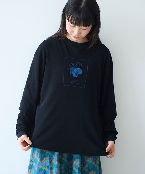 bulle de savon（ビュルデサボン）の「びわプリント GVロンＴ（Tシャツ/カットソー・レディース・ブラック/ホワイト・FREE）」の10枚目の写真