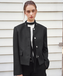 MARDMARD（マードマード）の「シングルトゥイードショートジャケット-ブラック（テーラードジャケット）」