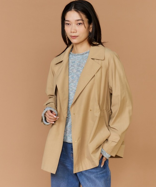 INED(イネド)の「ジャックスパロンタッサー ショートトレンチジャケット(トレンチコート・レディース・キャメル/ネイビー・7号/9号)」の1枚目の写真