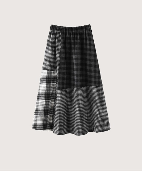 LA POMME petit(ラポミ・プチ)の「Vintage Check Mix Skirt(スカート・レディース・チェック・FREE)」の1枚目の写真