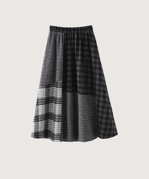 LA POMME petit(ラポミ・プチ)の「Vintage Check Mix Skirt(スカート・レディース・チェック・FREE)」の2枚目の写真