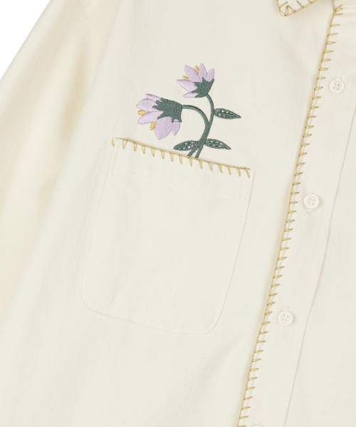 SUNDAY FRUIT MARKET（サンデーフルーツマーケット）の「POCKET FLOWER SHIRT CREAM（シャツ/ブラウス・メンズ・その他・MEDIUM/LARGE）」の4枚目の写真