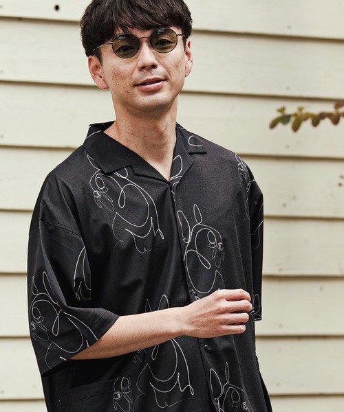 CALL&RESPONSE（コールアンドレスポンス）の「mhs2470- フレンチブル アロハシャツ-KOKAGE(262-1214-01)（シャツ/ブラウス・メンズ・ホワイト/ブラック・4/2）」の5枚目の写真