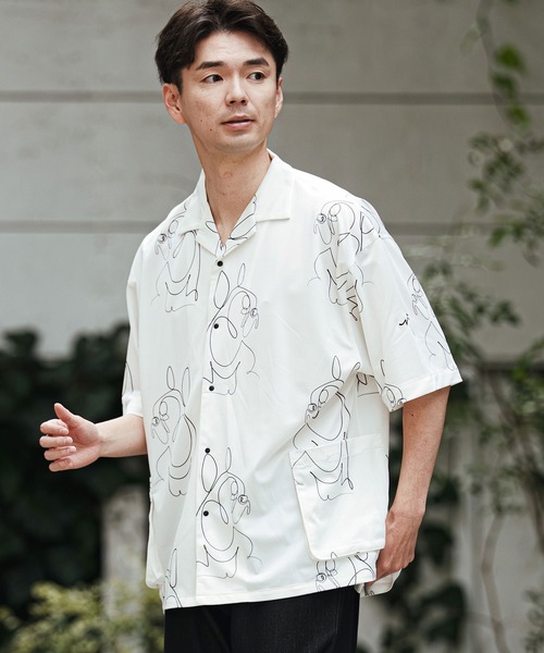 CALL&RESPONSE（コールアンドレスポンス）の「mhs2470- フレンチブル アロハシャツ-KOKAGE(262-1214-01)（シャツ/ブラウス・メンズ・ホワイト/ブラック・4/2）」の10枚目の写真