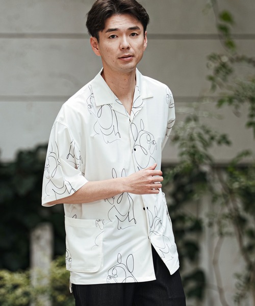 CALL&RESPONSE（コールアンドレスポンス）の「mhs2470- フレンチブル アロハシャツ-KOKAGE(262-1214-01)（シャツ/ブラウス・メンズ・ホワイト/ブラック・4/2）」の11枚目の写真