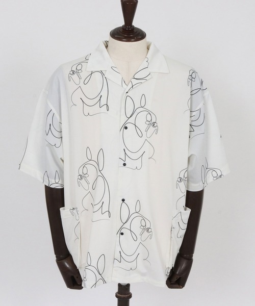 CALL&RESPONSE（コールアンドレスポンス）の「mhs2470- フレンチブル アロハシャツ-KOKAGE(262-1214-01)（シャツ/ブラウス・メンズ・ホワイト/ブラック・4/2）」の17枚目の写真