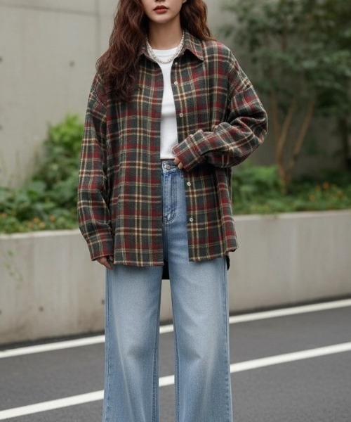 cammie(キャミー)の「チェックシャツ(シャツ/ブラウス・レディース・グリーン・M/L)」の3枚目の写真