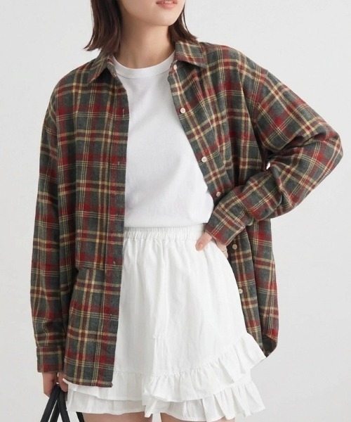 cammie(キャミー)の「チェックシャツ(シャツ/ブラウス・レディース・グリーン・M/L)」の7枚目の写真