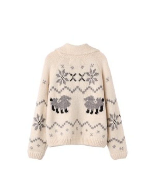 GENERAL IDEA（ジェネラルアイデア）の「wool blend cowichan knit jumper ウールカウチンニットジャケット（ニット/セーター・レディース・アイボリー/グレー/ネイビー・S/M/L）」の10枚目の写真