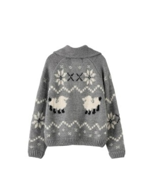 GENERAL IDEA（ジェネラルアイデア）の「wool blend cowichan knit jumper ウールカウチンニットジャケット（ニット/セーター・レディース・アイボリー/グレー/ネイビー・S/M/L）」の17枚目の写真