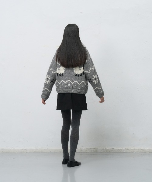 GENERAL IDEA（ジェネラルアイデア）の「wool blend cowichan knit jumper ウールカウチンニットジャケット（ニット/セーター・レディース・アイボリー/グレー/ネイビー・S/M/L）」の15枚目の写真