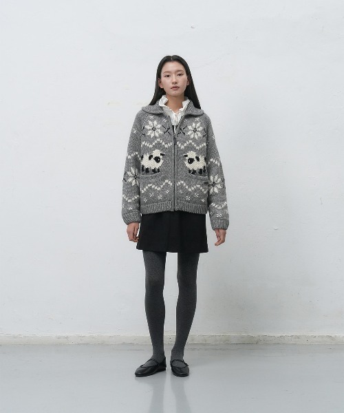 GENERAL IDEA（ジェネラルアイデア）の「wool blend cowichan knit jumper ウールカウチンニットジャケット（ニット/セーター・レディース・アイボリー/グレー/ネイビー・S/M/L）」の13枚目の写真