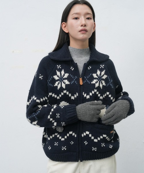 GENERAL IDEA（ジェネラルアイデア）の「wool blend cowichan knit jumper ウールカウチンニットジャケット（ニット/セーター・レディース・アイボリー/グレー/ネイビー・S/M/L）」の18枚目の写真