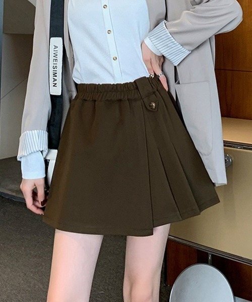 Miniministore(ミニミニストア)の「プリーツキュロットパンツ ウール風 秋冬(その他パンツ・レディース・ブラック/ダークブラウン・FREE)」の4枚目の写真