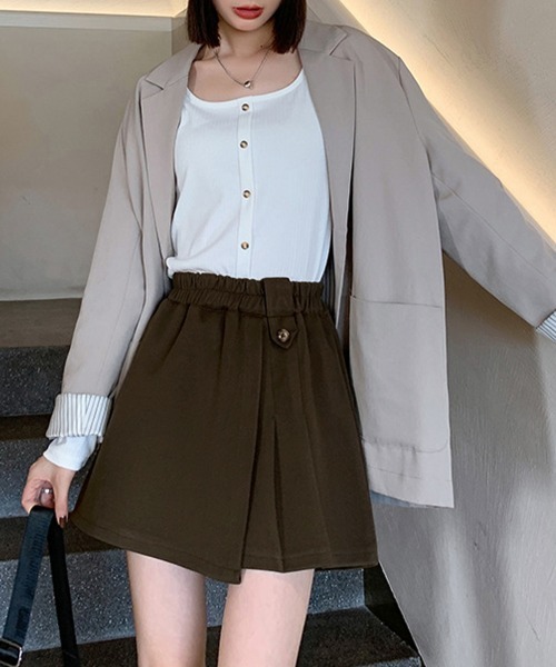 Miniministore(ミニミニストア)の「プリーツキュロットパンツ ウール風 秋冬(その他パンツ・レディース・ブラック/ダークブラウン・FREE)」の5枚目の写真