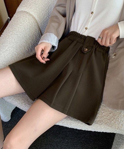 Miniministore(ミニミニストア)の「プリーツキュロットパンツ ウール風 秋冬(その他パンツ・レディース・ブラック/ダークブラウン・FREE)」の6枚目の写真