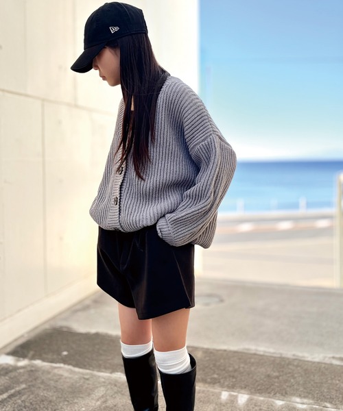 ADDITION STORE（アディションストア）の「【ゆるっと可愛いモテカーデ】Vネック ビッグ カーデ / V-neck big cardigan / asknn（カーディガン/ボレロ・レディース・ベージュ/ブラウン/グレー・FREE）」の14枚目の写真