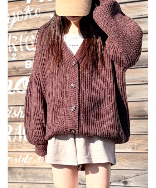 ADDITION STORE（アディションストア）の「【ゆるっと可愛いモテカーデ】Vネック ビッグ カーデ / V-neck big cardigan / asknn（カーディガン/ボレロ・レディース・ベージュ/ブラウン/グレー・FREE）」の18枚目の写真