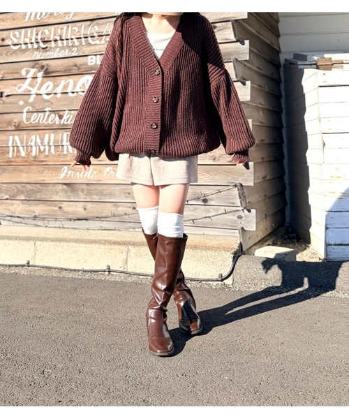 ADDITION STORE（アディションストア）の「【ゆるっと可愛いモテカーデ】Vネック ビッグ カーデ / V-neck big cardigan / asknn（カーディガン/ボレロ・レディース・ベージュ/ブラウン/グレー・FREE）」の20枚目の写真