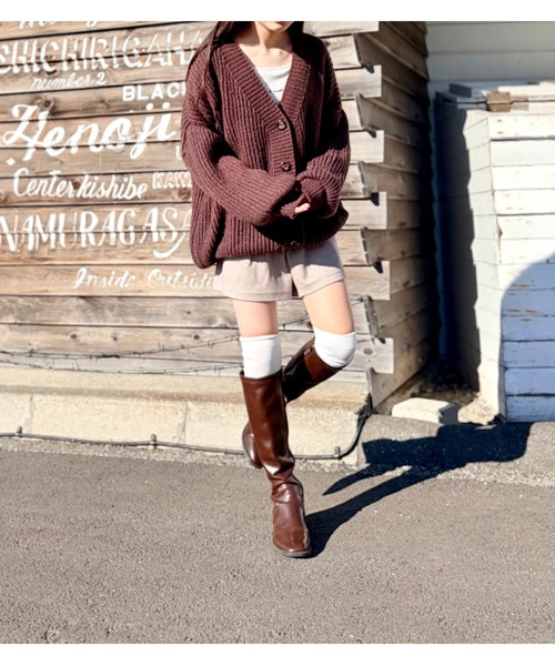 ADDITION STORE（アディションストア）の「【ゆるっと可愛いモテカーデ】Vネック ビッグ カーデ / V-neck big cardigan / asknn（カーディガン/ボレロ・レディース・ベージュ/ブラウン/グレー・FREE）」の19枚目の写真