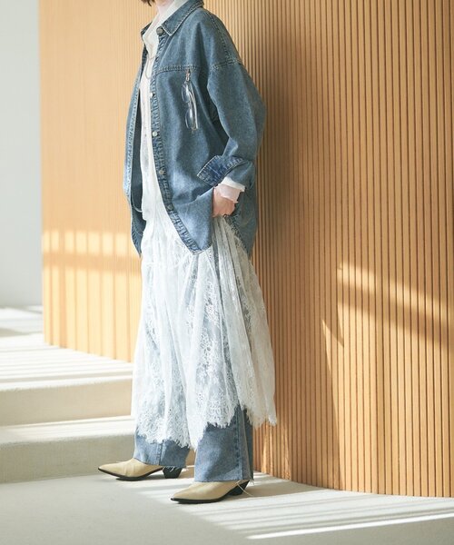 Remind me and forever（リマインドミーアンドフォーエバー）の「【2026SS】ひげレースティアードスカート（スカート・レディース・オフホワイト/ブラック・FREE）」の5枚目の写真