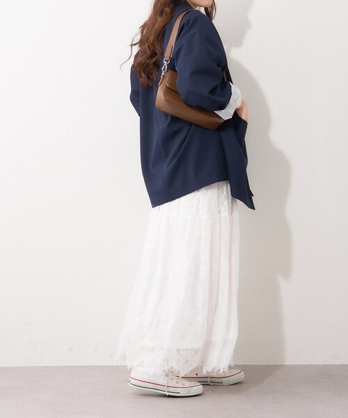 Remind me and forever（リマインドミーアンドフォーエバー）の「【2026SS】ひげレースティアードスカート（スカート・レディース・オフホワイト/ブラック・FREE）」の13枚目の写真