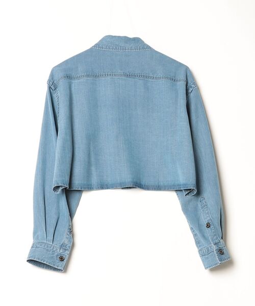 DOUBLE STANDARD CLOTHING(ダブルスタンダードクロージング)の「テンセルデニム クロップドシャツ(シャツ/ブラウス・レディース・ブルー・36/38)」の2枚目の写真