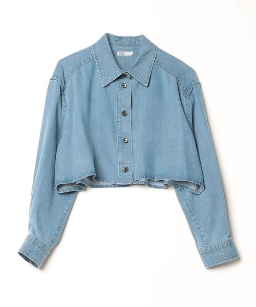 DOUBLE STANDARD CLOTHING(ダブルスタンダードクロージング)の「テンセルデニム クロップドシャツ(シャツ/ブラウス・レディース・ブルー・36/38)」の14枚目の写真