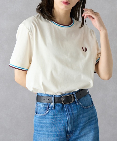 FRED PERRY(フレッドペリー)の「【FRED PERRY】TWIN TIPPED T-SHIRT M1588②(Tシャツ/カットソー・レディース・グレイッシュブルー/グリーン系その他2/ダークインディゴブルー/グリーン/オートミール/アイボリー系4/ネイビー系7・XL/L/S/M)」の19枚目の写真