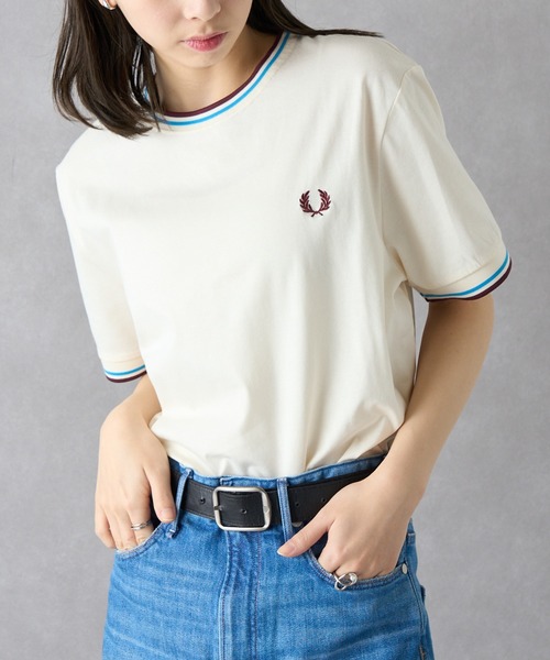 FRED PERRY(フレッドペリー)の「【FRED PERRY】TWIN TIPPED T-SHIRT M1588②(Tシャツ/カットソー・レディース・グレイッシュブルー/グリーン系その他2/ダークインディゴブルー/グリーン/オートミール/アイボリー系4/ネイビー系7・XL/L/S/M)」の20枚目の写真