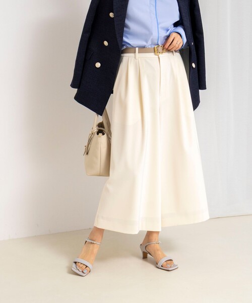 NOLLEY’S（ノーリーズ）の「ウォッシャブルクロップドワイドツイルパンツ（その他パンツ・レディース・ネイビー/ホワイト/ブラウン・36/38）」の6枚目の写真