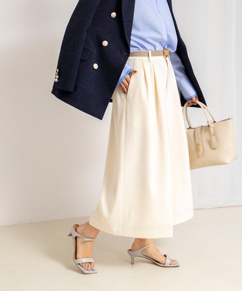 NOLLEY’S（ノーリーズ）の「ウォッシャブルクロップドワイドツイルパンツ（その他パンツ・レディース・ネイビー/ホワイト/ブラウン・36/38）」の8枚目の写真