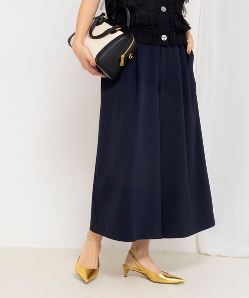 NOLLEY’S（ノーリーズ）の「ウォッシャブルクロップドワイドツイルパンツ（その他パンツ・レディース・ネイビー/ホワイト/ブラウン・36/38）」の14枚目の写真