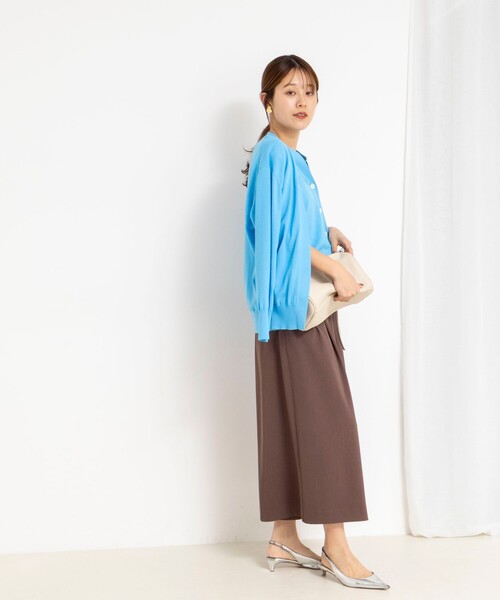 NOLLEY’S（ノーリーズ）の「ウォッシャブルクロップドワイドツイルパンツ（その他パンツ・レディース・ネイビー/ホワイト/ブラウン・36/38）」の16枚目の写真