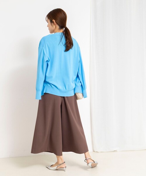 NOLLEY’S（ノーリーズ）の「ウォッシャブルクロップドワイドツイルパンツ（その他パンツ・レディース・ネイビー/ホワイト/ブラウン・36/38）」の17枚目の写真