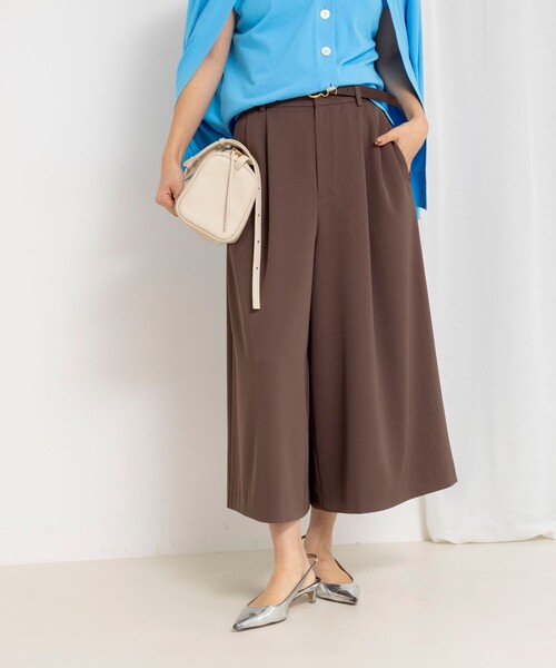 NOLLEY’S（ノーリーズ）の「ウォッシャブルクロップドワイドツイルパンツ（その他パンツ・レディース・ネイビー/ホワイト/ブラウン・36/38）」の18枚目の写真