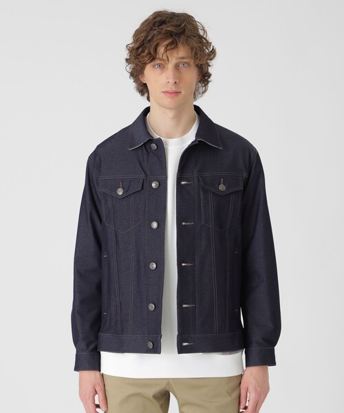 BLACK LABEL CRESTBRIDGE（ブラックレーベル・クレストブリッジ）の「テクニカルデニムGジャン（デニムジャケット・メンズ・ネイビー/ブラック・M/L/XL）」の2枚目の写真